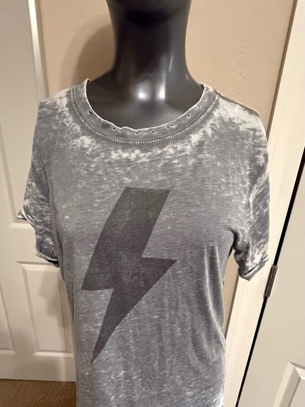Karma Recycled Logo Tie-Dye Tee in Light Gray and White
